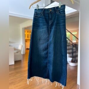 MOTHER Straight A Midi Denim Skirt